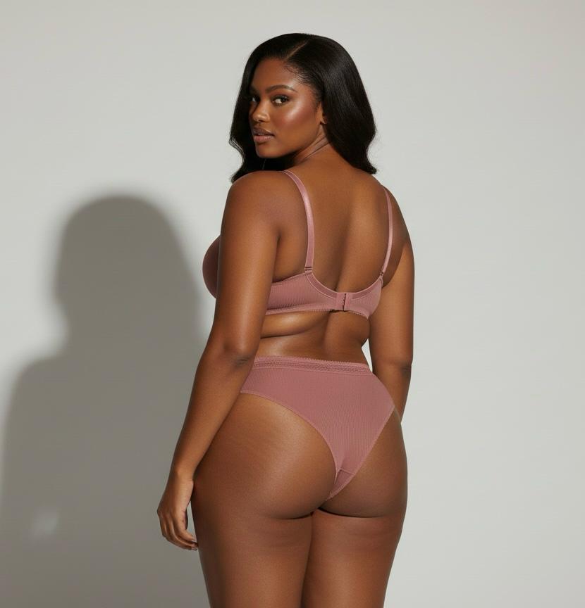 Ensemble Lingerie Rose Antime - Soutien-Gorge Balconnet & Culotte