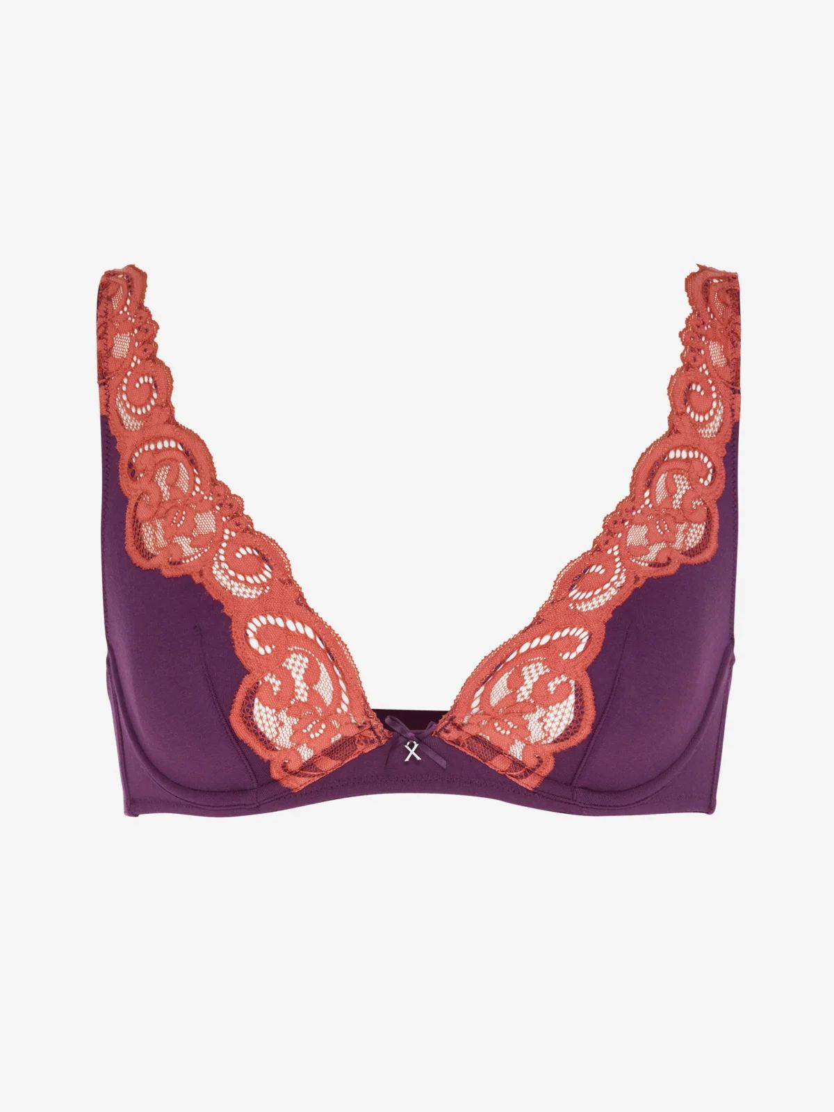 Soutien-Gorge Savage x Fenty Triangle Violet Dentelle Corail