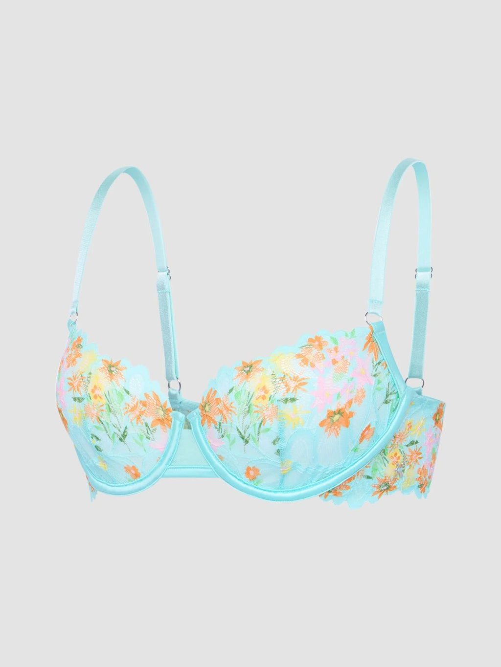 Soutien-Gorge Savage x Fenty Balconnet Dentelle Turquoise Broderie