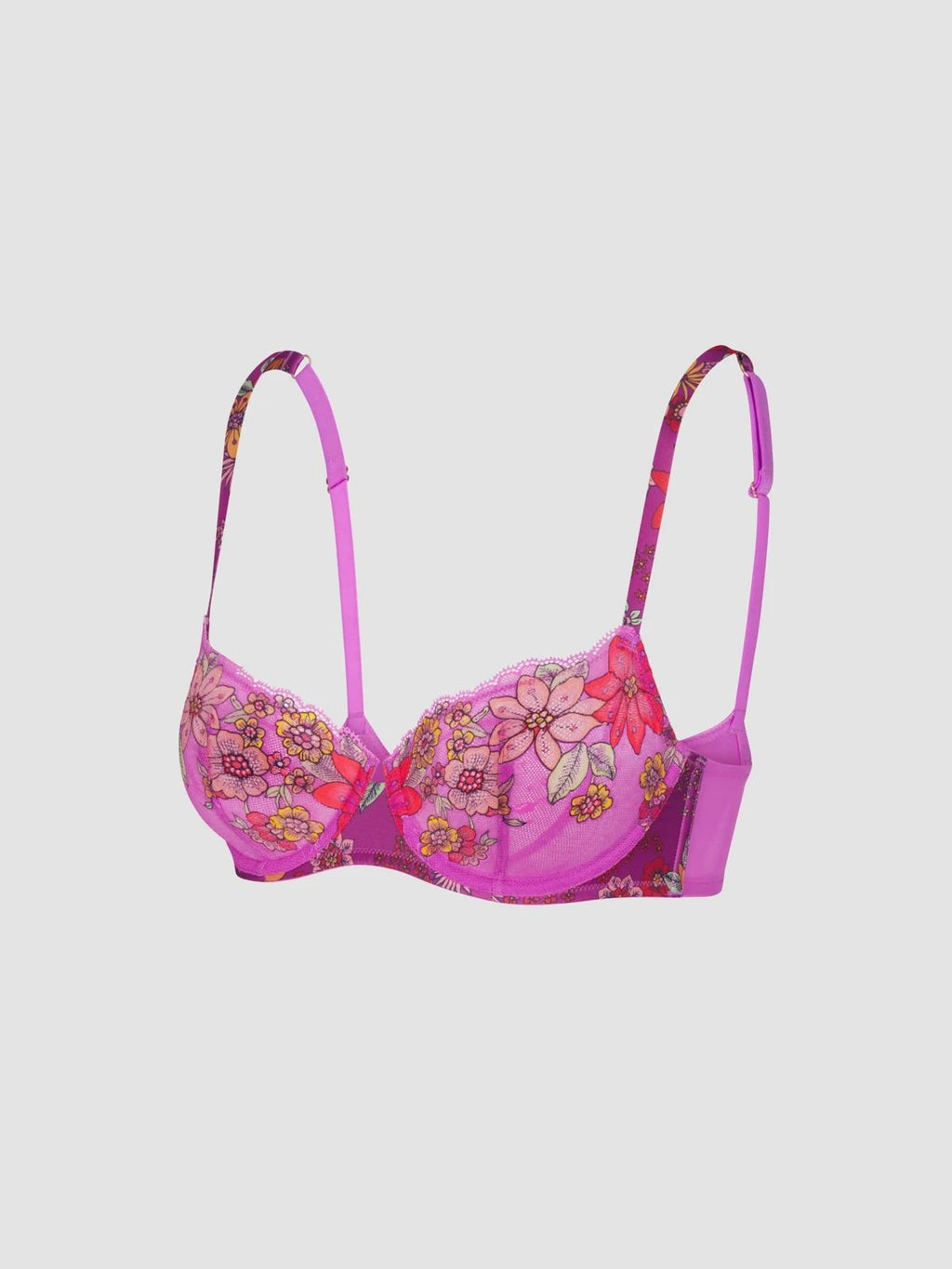 Soutien-Gorge Savage x Fenty Balconnet Broderie Florale Violet Rose