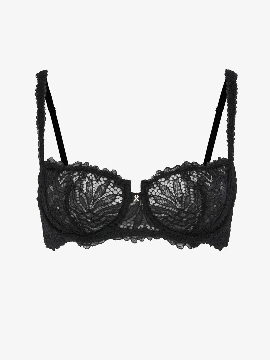 Soutien-Gorge Savage x Fenty Balconnet Dentelle Noire Géométrique