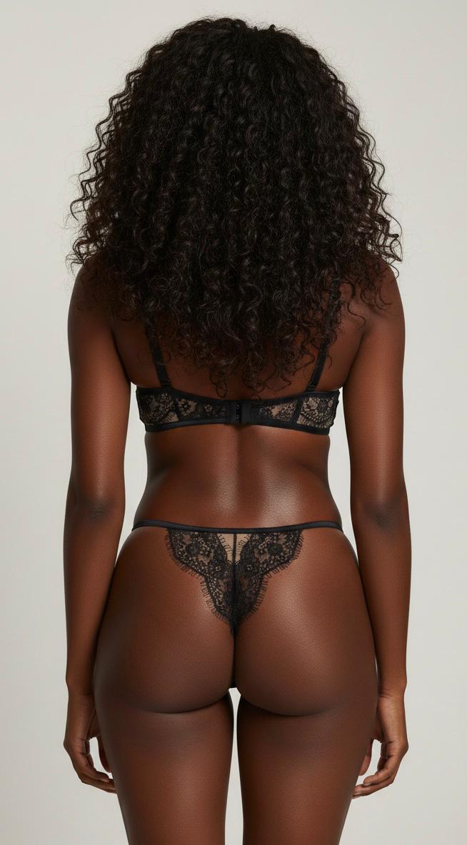 Ensemble Dentelle Noir - Soutien-gorge & Culotte