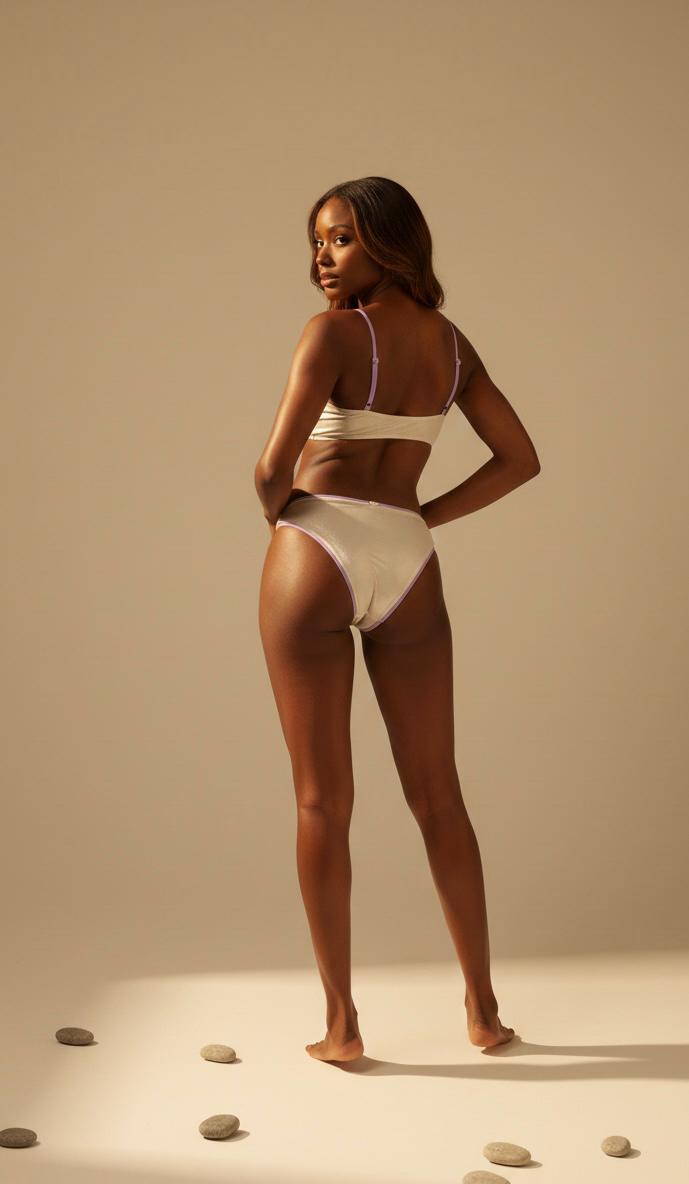 Ensemble Maillot de Bain Blanc Cassé