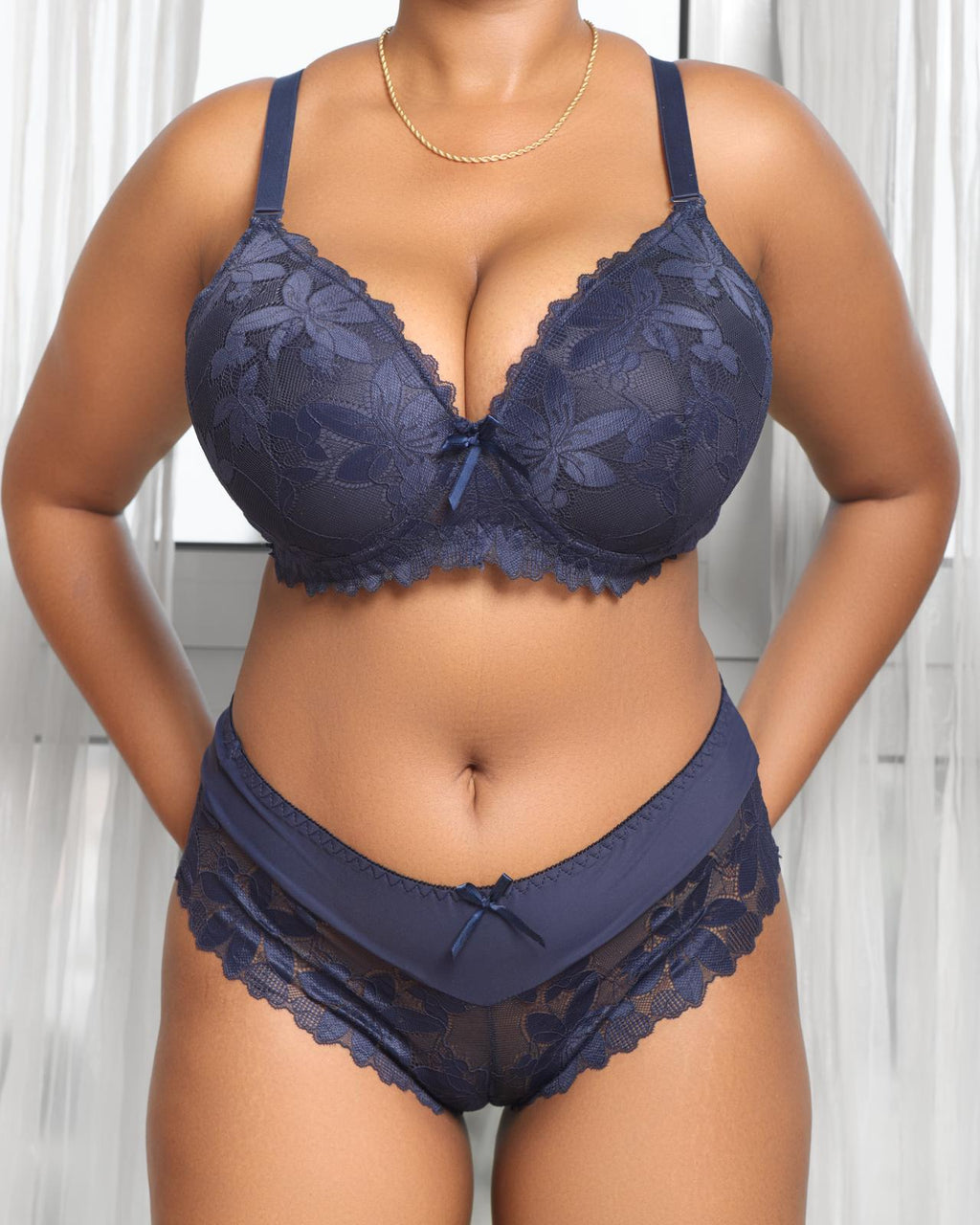 Ensemble Antime Dentelle Bleu Marine